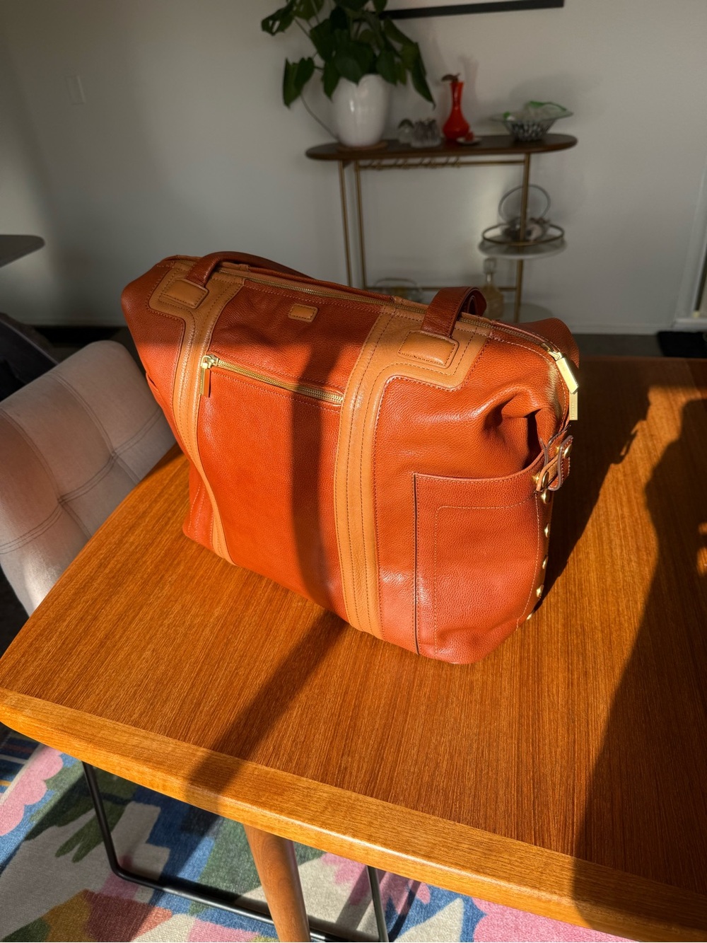 Hammitt Otis Leather Weekender Bag in Manzanita - Picture 5 of 15